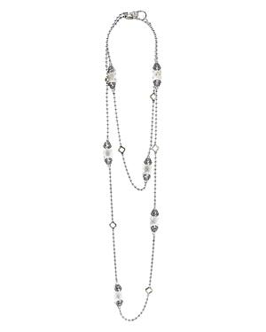 Lagos 18k Gold And Sterling Silver Caviar Color Station Necklace With White Topaz, 34