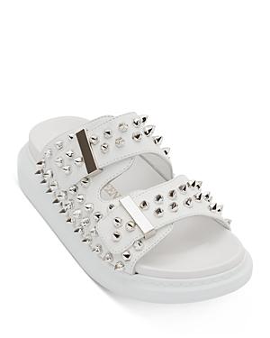 Alexander Mcqueen Women's Hybrid Spike Double-buckle Slide Sandals