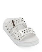 Alexander Mcqueen Women's Hybrid Spike Double-buckle Slide Sandals