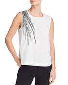 Donna Karan Embellished Sleeveless Top