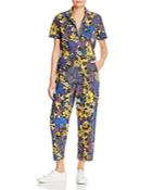 Mother The Zippy Floral-print Zippered Jumpsuit