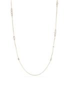 David Yurman Rio Rondelle Long Station Necklace With White Agate In 18k Gold