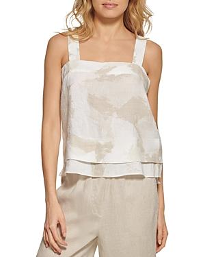 Dkny Linen Printed Tank Top
