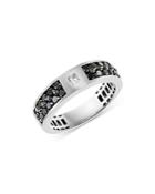 Bloomingdale's Men's White & Black Diamond Channel Band Ring In 14k White Gold - 100% Exclusive
