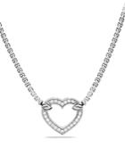 David Yurman Cable Collectibles Heart Station Necklace With Diamonds