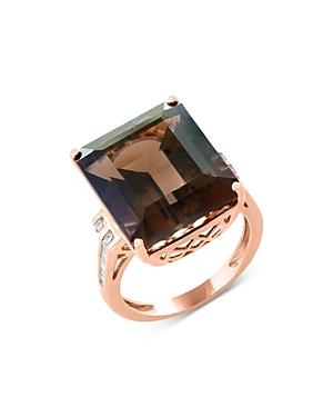 Bloomingdale's Smoky Quartz & Diamond Ring In 14k Rose Gold - 100% Exclusive