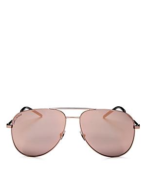 Saint Laurent Classic Mirrored Brow Bar Aviator Sunglasses, 59mm