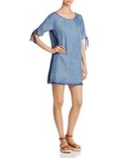 Billy T Tie-sleeve Chambray Dress