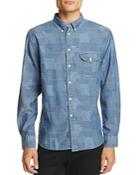 Jachs Ny Chambray Textured Block Slim Fit Button-down Shirt
