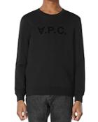 A.p.c. Flocked Velvet Logo Sweatshirt