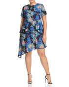 Lost Ink Plus Ivy Floral Ruffle Swing Dress