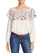 Piper Bei Embroidered Off The Shoulder Top