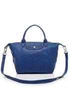 Longchamp Le Pliage Small Leather Satchel