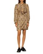 Sandro Harmonie Printed Silk Ruffle Dress