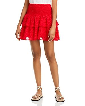 Milly Wyatt Leopard Tiered Mini Skirt