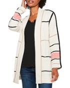 Nic + Zoe Go To Stripe Sweater Jacket