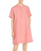 Eileen Fisher Petites Organic Linen Mandarin Collar Dress