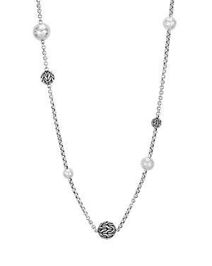 John Hardy Sterling Silver Classic Chain Silver Bead Station Necklace, 36