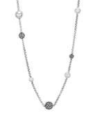 John Hardy Sterling Silver Classic Chain Silver Bead Station Necklace, 36