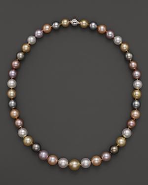 Tara Pearls Natural Multicolor Freshwater, Tahitian, White South Sea And Gold South Sea Cultured Pearl Strand Necklace, 17