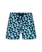 Vilebrequin Boys' Blurred Turtles Printed Regular Fit Swim Trunks - Little Kid, Big Kid