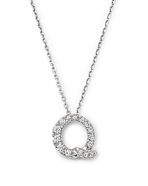 Diamond Initial Q Pendant Necklace In 14k White Gold, .12 Ct. T.w. - 100% Exclusive