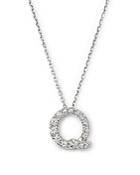 Diamond Initial Q Pendant Necklace In 14k White Gold, .12 Ct. T.w. - 100% Exclusive