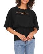 Vince Camuto Crochet Trim Peplum Blouse
