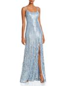 Aqua Long Sequin Fringe Gown - 100% Exclusive