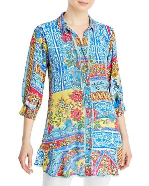 Johnny Was Midsummer Sednea Silk Printed Tunic