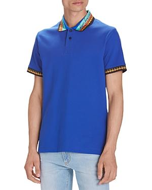 Versace Jeans Couture Garland Baroque Print Collar Regular Fit Polo