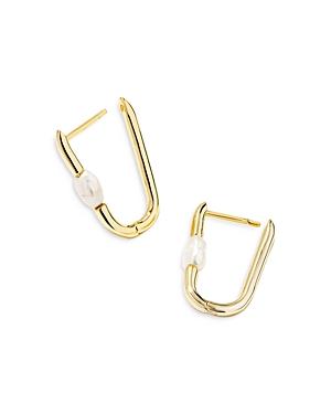 Kendra Scott Lindsay Cultured Freshwater Pearl Huggie Bar Earrings