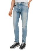 The Kooples Leather-detailed Straight Slim Jeans In Light Blue