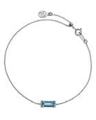 Bloomingdale's Blue Topaz & Diamond Accent Chain Bracelet In 14k White Gold - 100% Exclusive