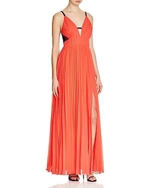 Abs By Allen Schwartz Lace Back Pleated Gown