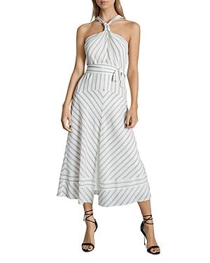 Reiss Bea Striped Halter Midi Dress