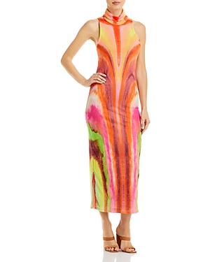 Afrm Serenity Printed Open Back Midi Dress