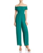 Guess Lily Smocked Off-the-shoulder Jumpsuit
