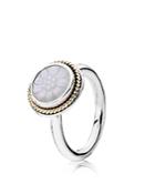 Pandora Ring - Sterling Silver, 14k Gold & Mother-of-pearl Daisy Signet