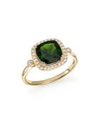 Chrome Diopside And Diamond Halo Ring In 14k Yellow Gold - 100% Exclusive