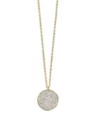 Ippolita 18k Yellow Gold Stardust Diamond Pave Disc Pendant Necklace, 16-18
