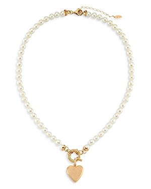 Maison Irem Freja Cultured Freshwater Pearl Heart Pendant Necklace, 18-20