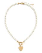 Maison Irem Freja Cultured Freshwater Pearl Heart Pendant Necklace, 18-20