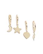 Aqua Celestial Charm Mismatch Huggie Hoop Earrings, Set Of 4 - 100% Exclusive