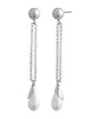 Carolee Long Linear Simulated Baroque Pearl Earrings