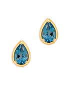 Bloomingdale's London Blue Topaz Pear Stud Earrings In 14k Yellow Gold - 100% Exclusive