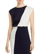 Boss Ianno Stretch Silk Color Blocked Top