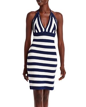 Aqua Crochet Halter Mini Dress - 100% Exclusive