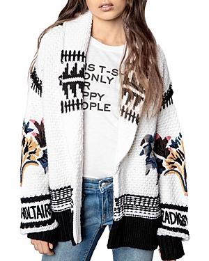 Zadig & Voltaire Ella Embroidered Textured Cardigan