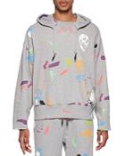 Eleven Paris Cotton Splatter Print Oversized Hoodie